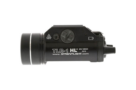 The Streamlight tlr1 HL weapon mounted flashlight has an ambidextrous activation switch
